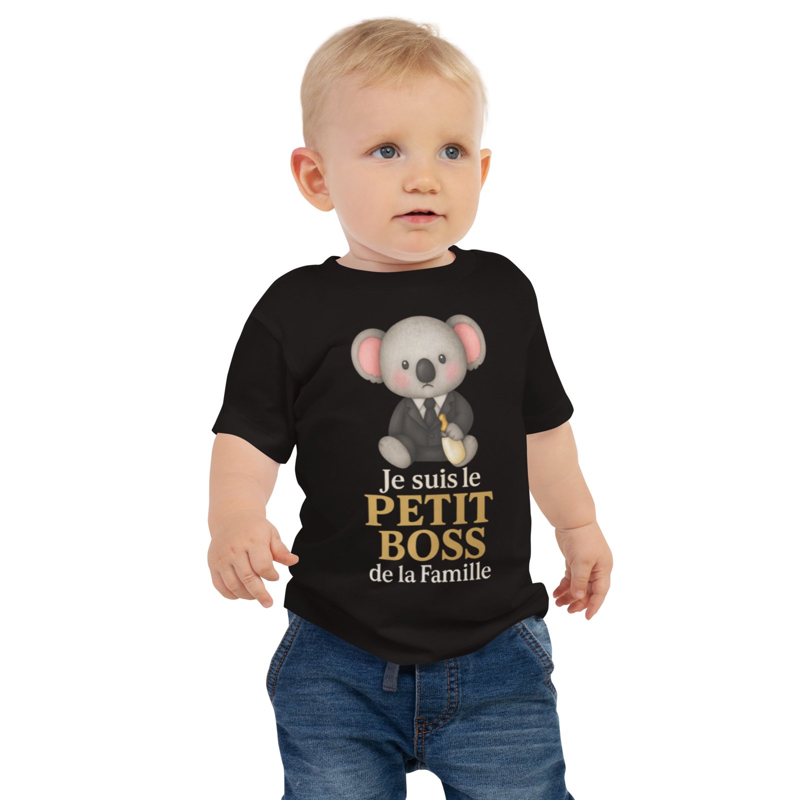 T-shirt bébé humour – Je suis le PETIT BOSS de la Famille – Image 2