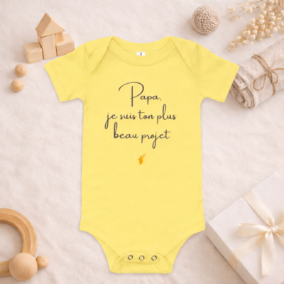 Idée cadeau bébé pour papa body message plus beau projet