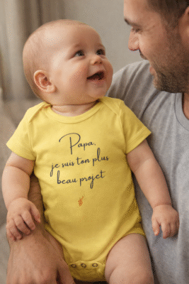 Cadeau jeune papa body bébé Papa je suis ton plus beau projet
