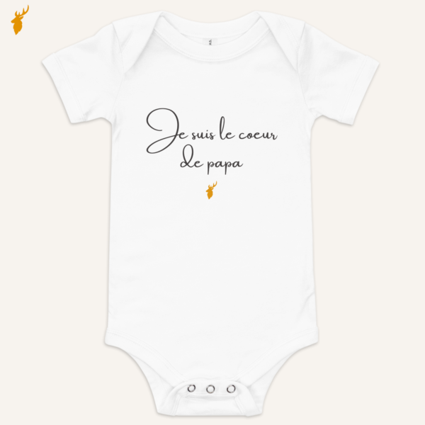 Body bébé blanc « Je suis le cœur de papa » en coton Airlume™