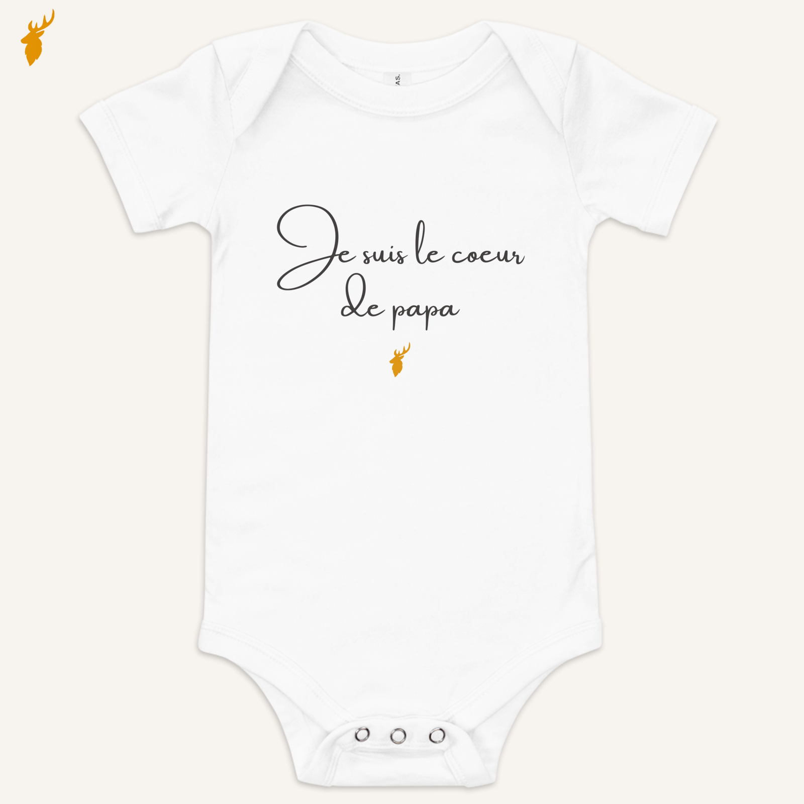Body bébé blanc « Je suis le cœur de papa » en coton Airlume™