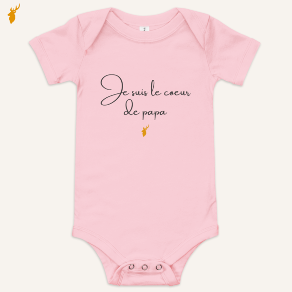 Body bébé rose « Je suis le cœur de papa » – cadeau bébé pour papa
