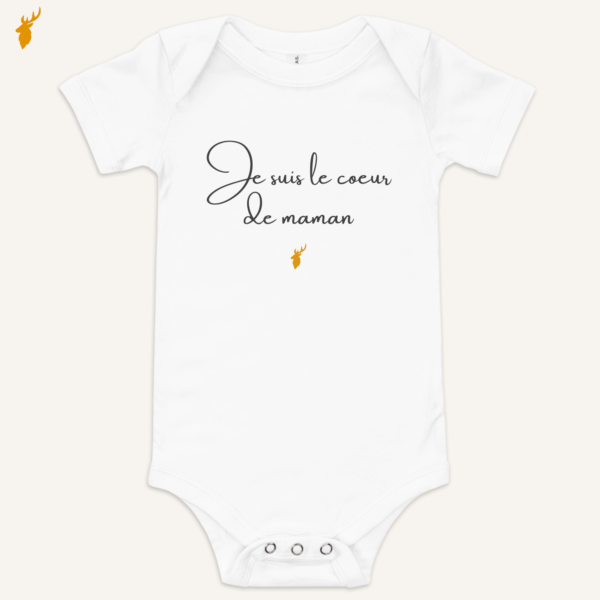 Body bébé "Je suis le cœur de maman" blanc