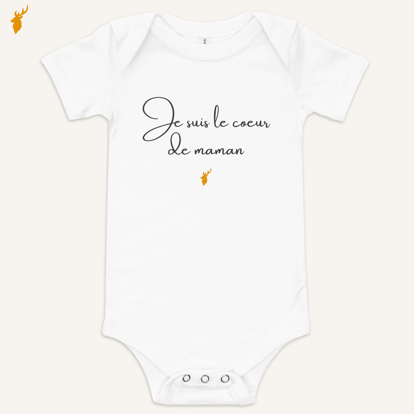Body bébé "Je suis le cœur de maman" blanc
