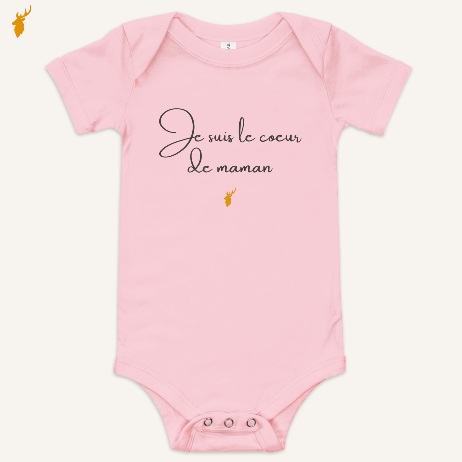 Body bébé "Je suis le cœur de maman" rose