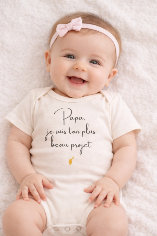 Ce body Bébé Panache porte un message pensé pour être offert avec intention. Plus qu’un vêtement, il accompagne un moment important et devient un souvenir chargé de sens.